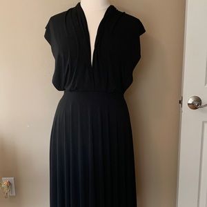 Black Open Back Versatile Medium Dress